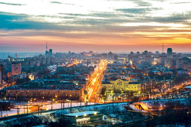 Зимняя Пермь с высоты