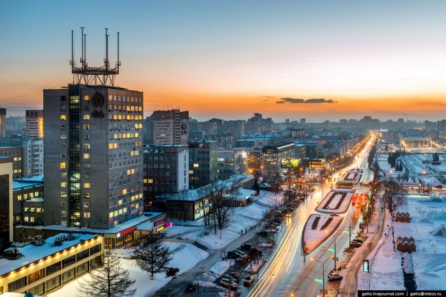 Зимняя Пермь с высоты