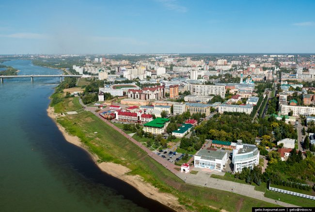 Омск с вертолёта