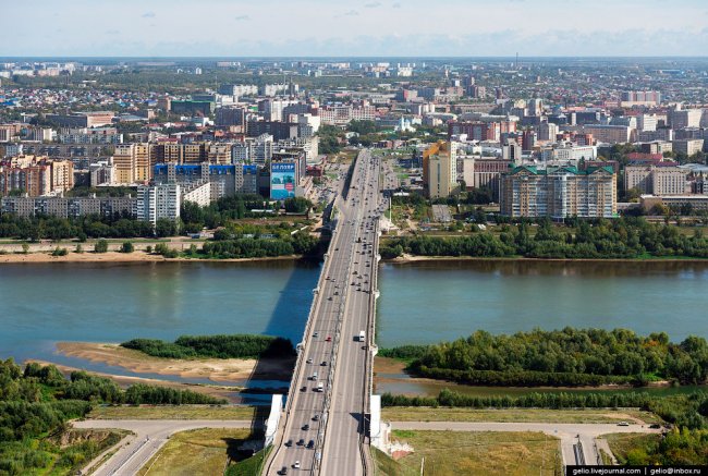 Омск с вертолёта